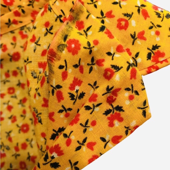 Vintage 70's Growing Girl Perma-Prest Shirt Girls Size 8 Retro Hippy Floral Boxy - Picture 13 of 16